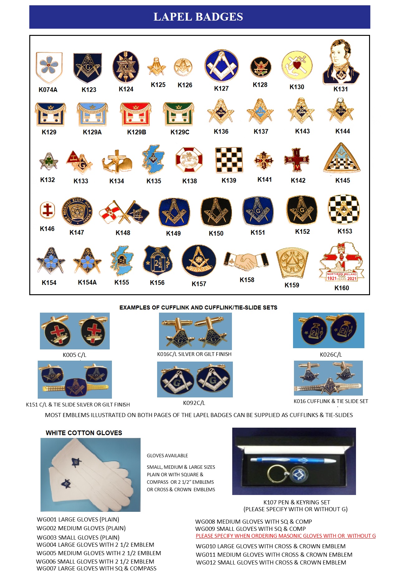 Latest Masonic Badges and products