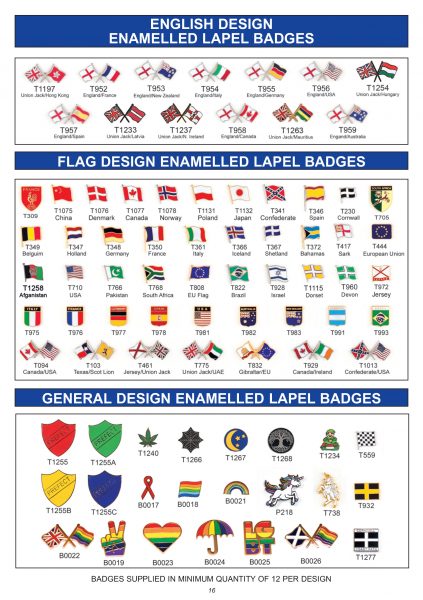 16-english-design-enamelled-lapel-badges